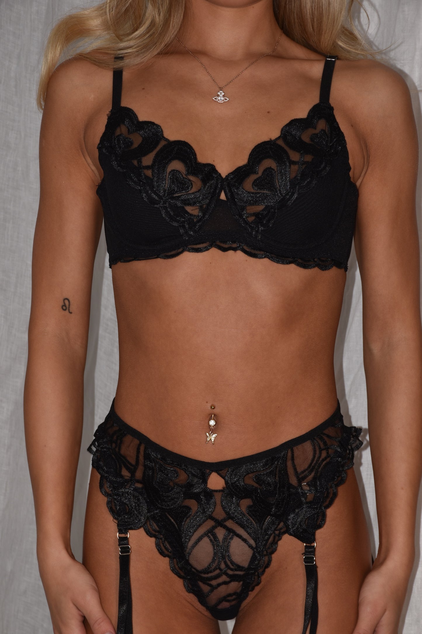 black bra and briefs